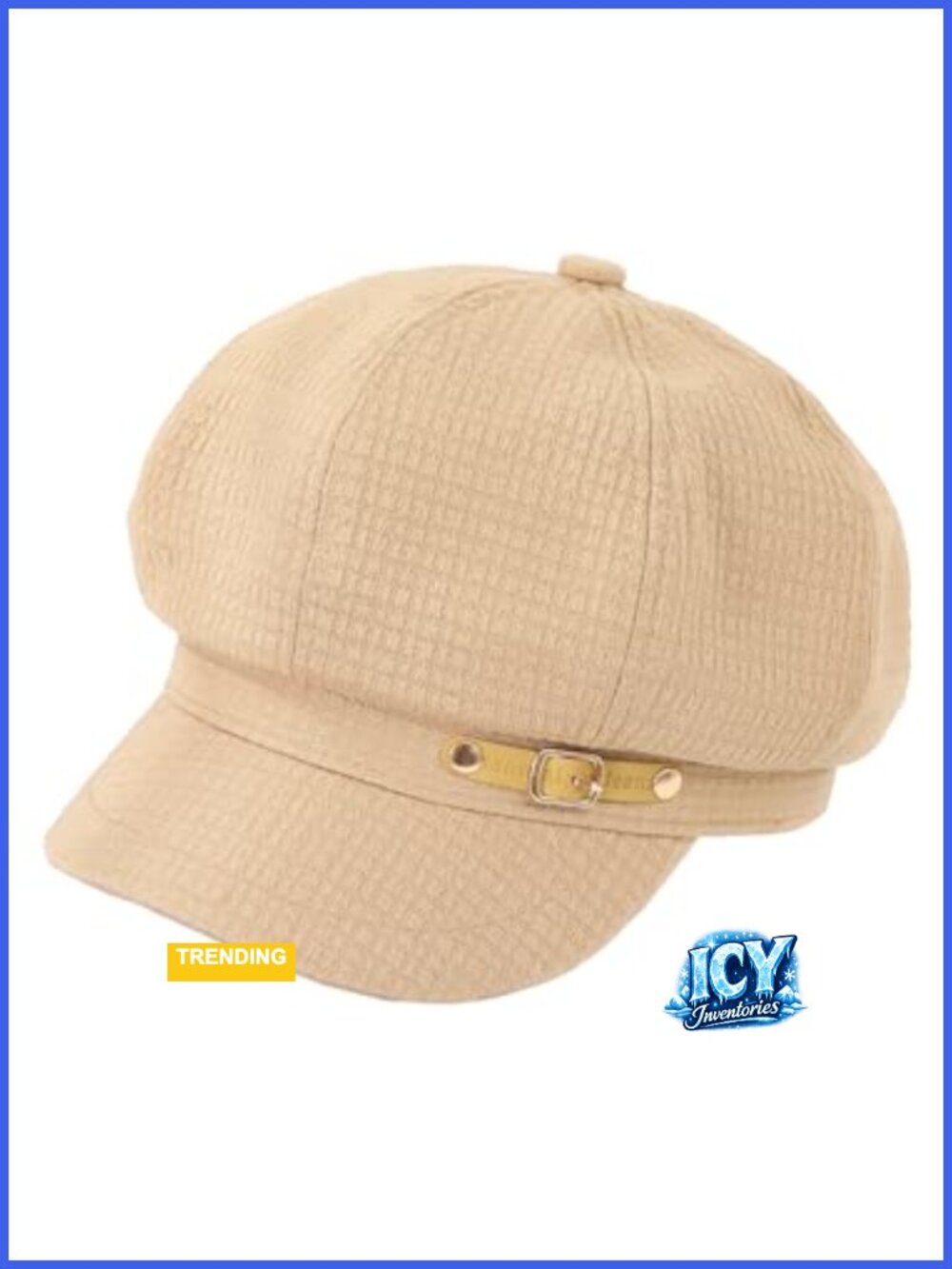 Cotton Newsboy Beret Hat Classic Striped Cap for Women